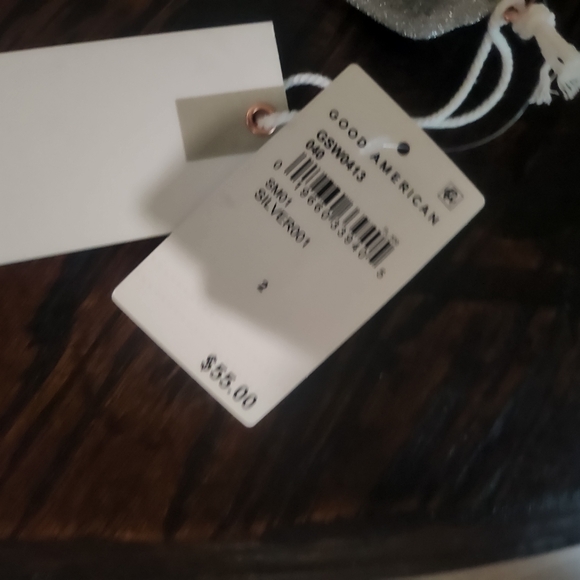 Good American Tiny Ties Silver Sparkle Bikini - Picture 5 of 7